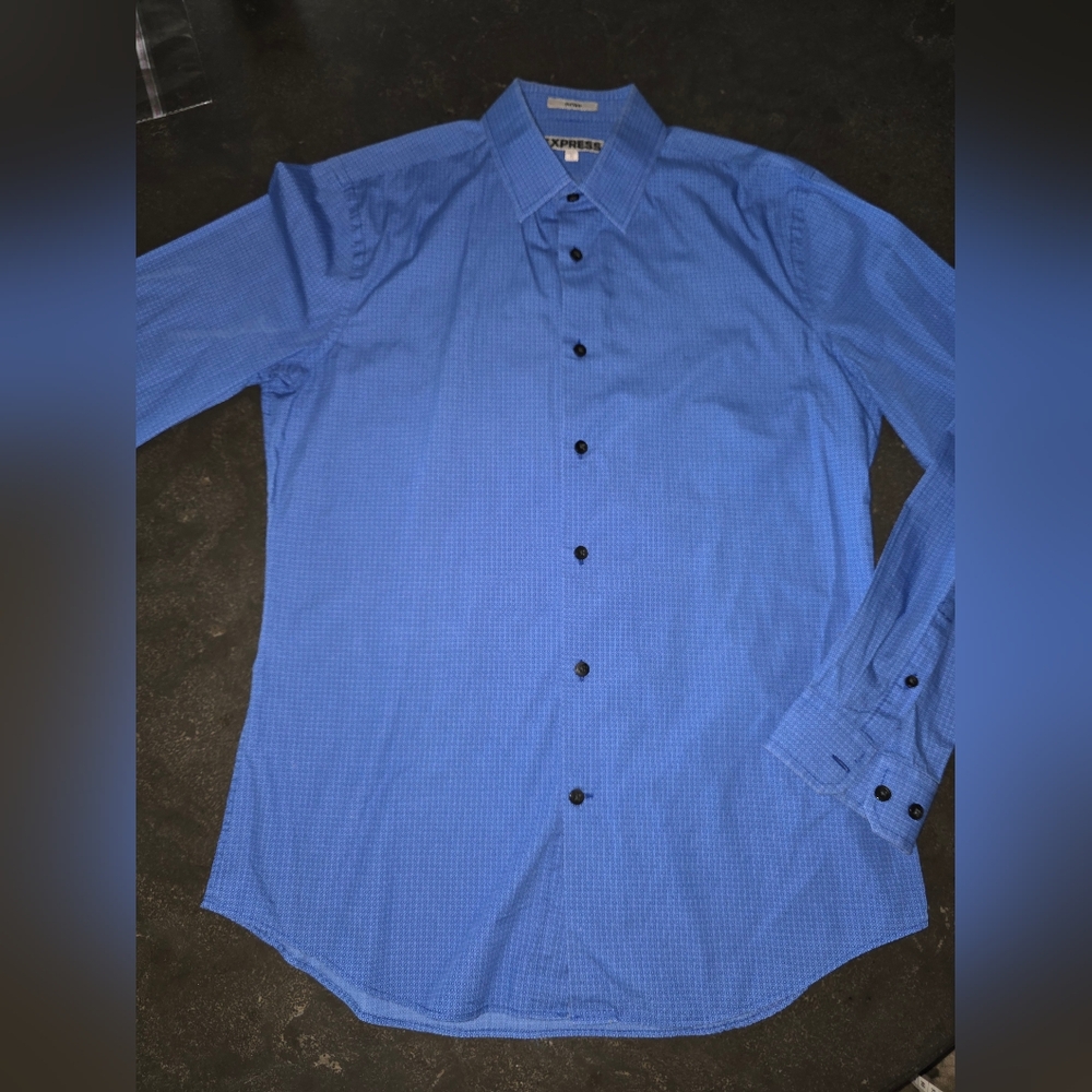 NWOT Express Men's Blue Shirt 100%cotton